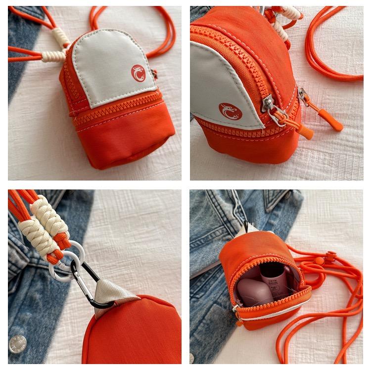 Mini Backpack Keychain Wristlet Pouch Small Change Coin Purse Cute Zipper Wallet for Women Men Airpods Cosmetics - Durable Nylon Material