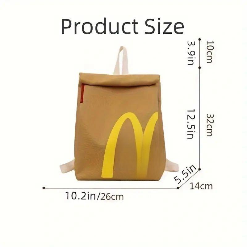 2024 New Fashion McDonald's Backpack Bags With Fries Hamburgers drumsticks hotdog Pendant Big Capacity Bag Accessories Class Bags Women