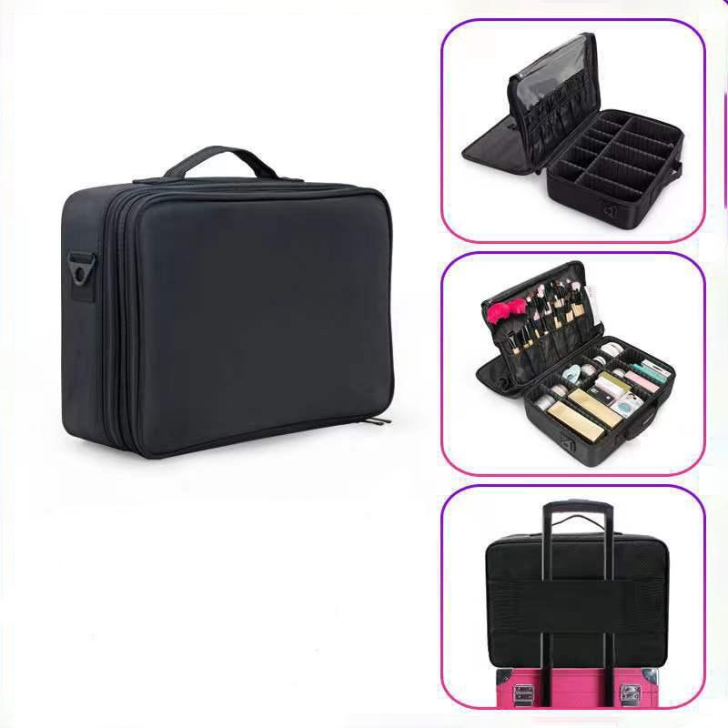 Makeup Storage Bag, Large Capacity Cosmetic Storage Bag, Multi-grid Makeup Organizer, Versatile Makeup Organizer, Portable Bag for Artist Outing Travel