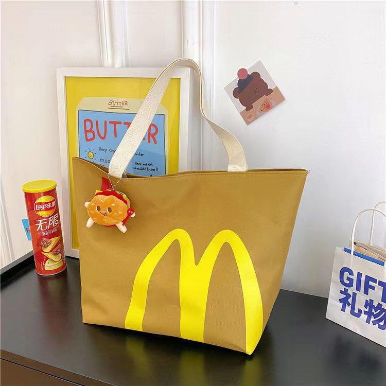 2024 New Fashion McDonald's Backpack Bags With Fries Hamburgers drumsticks hotdog Pendant Big Capacity Bag Accessories Class Bags Women