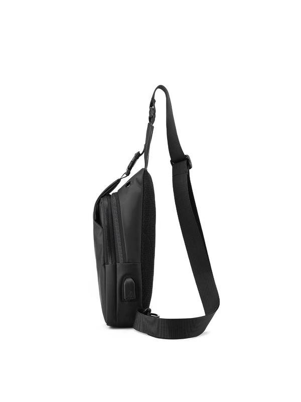 Men's Casual Solid Color Belt Bag, Lightweight Crossbody Bag, Versatile Sports Hiking Crossbody Bag, Large Capacity Sling Bag