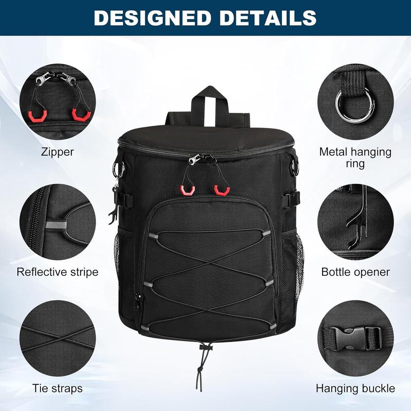 Cooler Backpack 30 Cans,Portable Backpack Coolers Insulated Leak Proof,Made with Water-Resistant 900D Oxford Lightweight Cooler Bag for 12h Hot Cold Retention