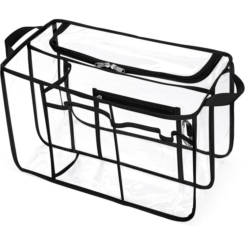 Clear Beach Bag Organizer Insert Compatible with Bogg Bag X Large, Waterproof Beach Bag Insert Divider Pouch, Beach Tote Bag Insert Organizer Liner 15.6 x 8.4 x 10.8 Inches, Black