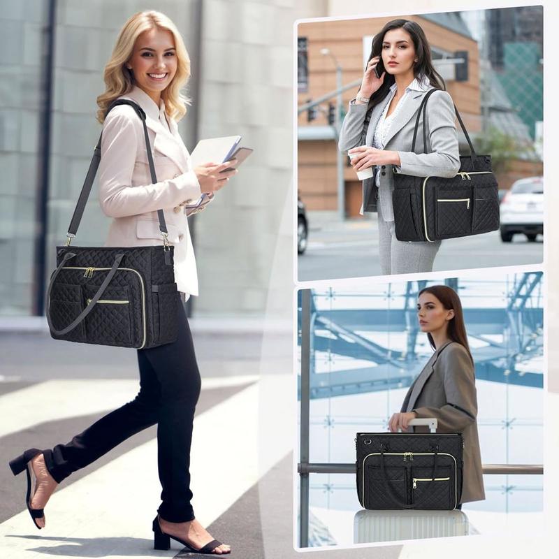 Teacher Tote Bag 15.6 inch Laptop Bag for Women Work Bag Laptop Tote Nurse Bag Professional Computer Messenger Bag with Insulated Pocket, Laptop Briefcase for Office, College