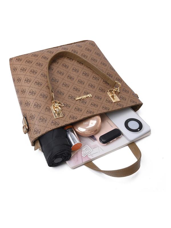 Women's Fashionable Letter Pattern Bag Set, Casual Versatile Handbag & Crossbody Bag & Wallet & Clutch Bag & Pouch & Coin Purse, Trendy All-match Bag Set for Daily Use