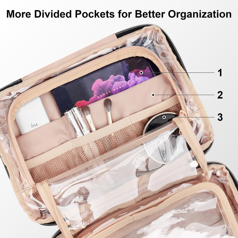 Everfun Medium Hanging Travel Toiletry Bag for Women Traveling With Leakproof Compartment Makeup Cosmetic Organizer Dopp Kit Travel Accessories Essentials Must Have