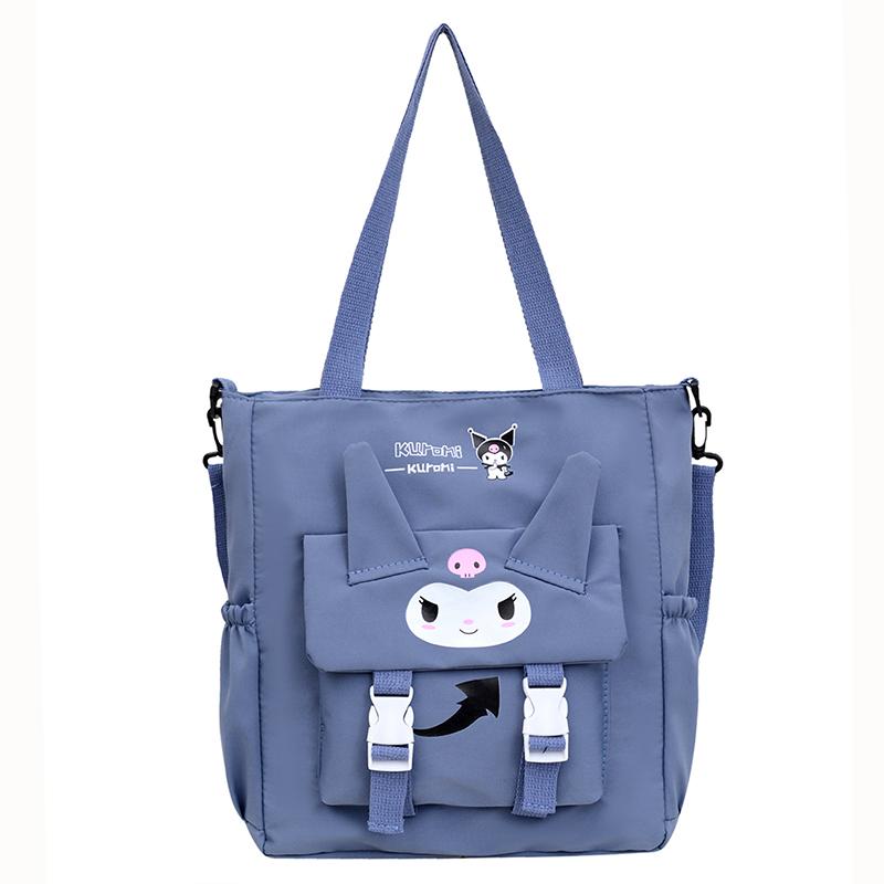 MINISO Kuromi Casual Fashion Nylon Tote Bag Large Capacity Shoulder Bag Cute Handbag Student Versatile Shoulder Crossbody Bag