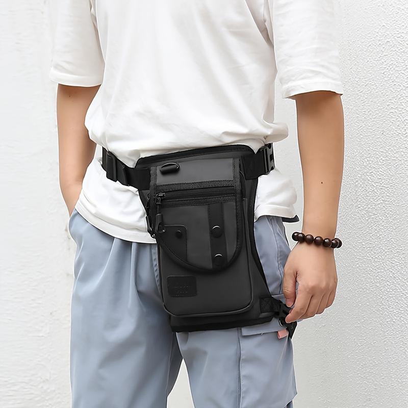 Men's Nylon Drop Leg Bag Fashion Hip Waist Bag Thigh Butt Waist Bag Multi-Functional Tactical Riding Male Shoulder Messenger Bag