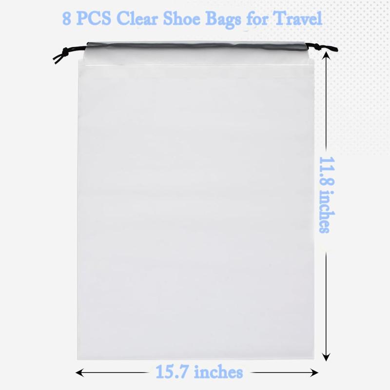 8 count Clear Shoe Bags for Travel, 15.7