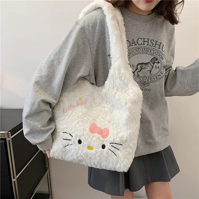 KT Women Shoulder Bags Cute Cat Cartoon Fashion Y2K Large Capacity Tote Handbag Festivals Gifts Women