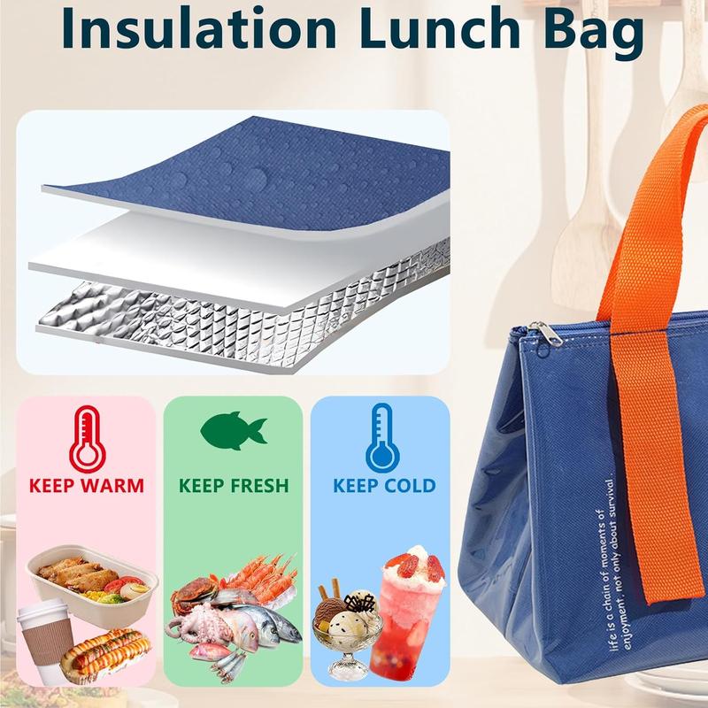 Insulated Lunch Bag Simple Bento Cooler Bag Lunch Tote Bag for Lunch Box for Women Men Adult Picnic Working Hiking Beach