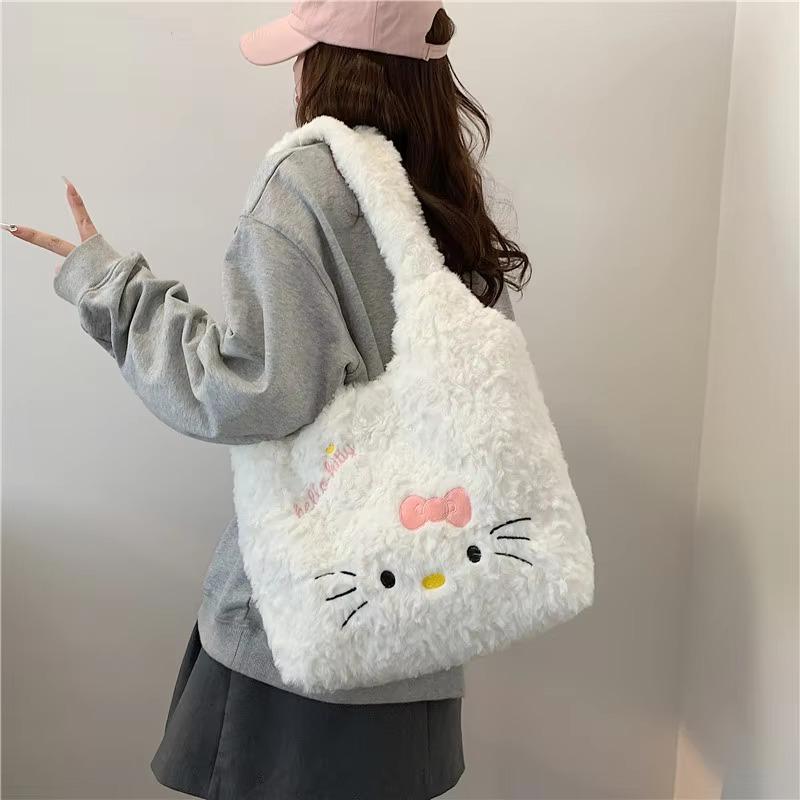 KT Women Shoulder Bags Cute Cat Cartoon Fashion Y2K Large Capacity Tote Handbag Festivals Gifts Women