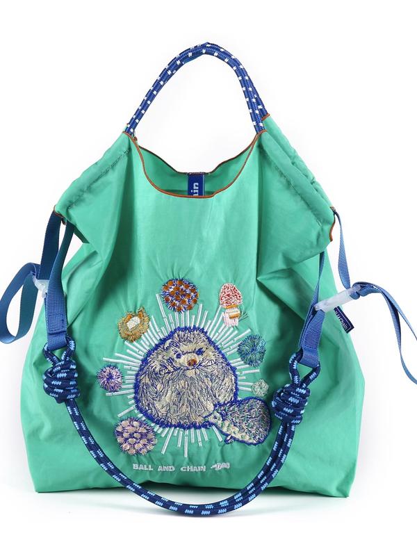 Cute Hedgehog Embroidery Tote Bag, Casual Large Capacity Shoulder Bag for Women, Trendy All-match Bag for Daily Use