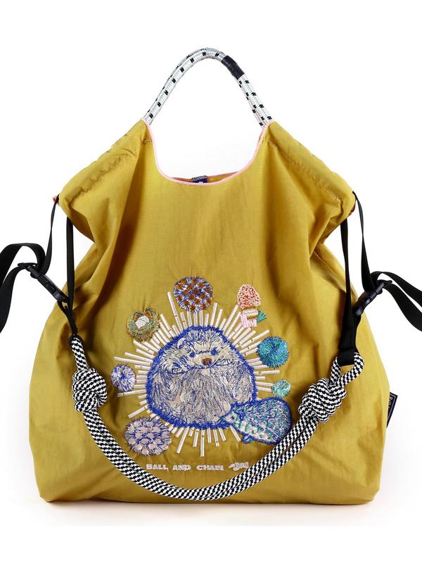 Cute Hedgehog Embroidery Tote Bag, Casual Large Capacity Shoulder Bag for Women, Trendy All-match Bag for Daily Use