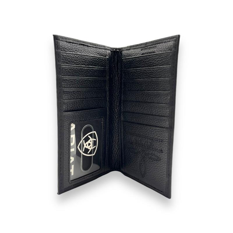 Men's Rodeo Wallet Checkbook Cover - Black White Diamond Lacing