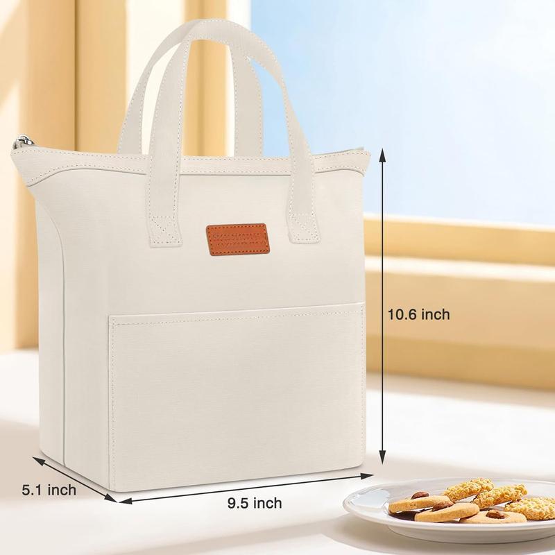 Lunch Box for Women, Lunch Bag for Women Men Adult Simple Reusable Lunchbox Insulated Lunchbag Large Capacity Lunch Boxes Cute Cooler, with Storage Bags for Work, Office or Picnic (Beige)