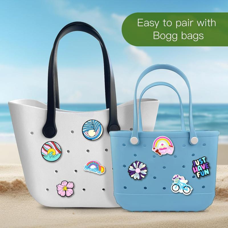 Mom Life Dog Summer Charms for Bogg Bag, PVC Rubber Totes Inserts Charms Accessories for Handbag Beach Tote Bag