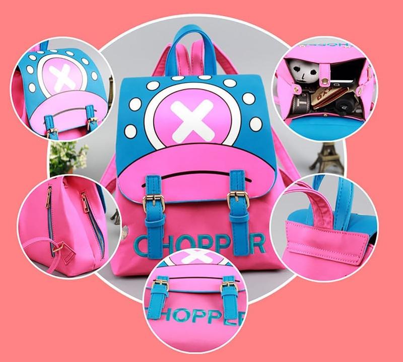 One Piece Backpack Tony Tony Chopper Pink Backpack Anime Cute Backpack Leisure Bag 3d Travel Bag