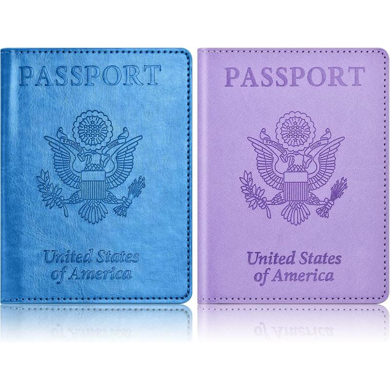 2Pack Passport Holder Wallet Cover Case, Travel Essentials for Women and Men