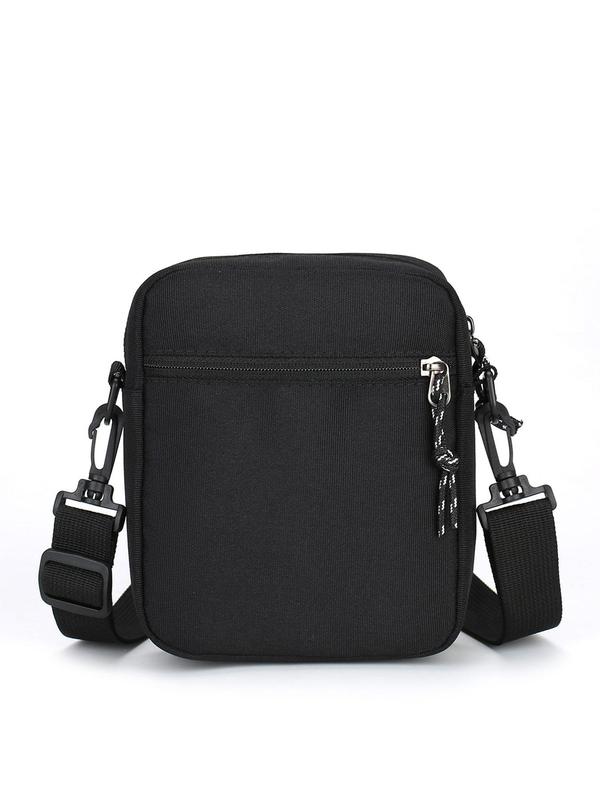 Men's Casual Solid Color Zipper Crossbody Bag with Adjustable Strap, Small Square Shoulder Bag for Daily Used, Casual Trendy Versatile High-quality Daily Commuting Bag, Girl Fashionable Shopping Bag