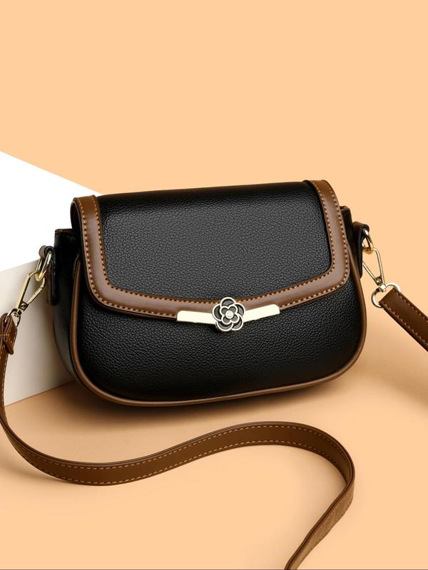 Women's Elegant Crossbody Bag, Fashionable PU Leather Shoulder Bag for Women & Girls, Casual Trendy Versatile High-quality Daily Commuting Bag