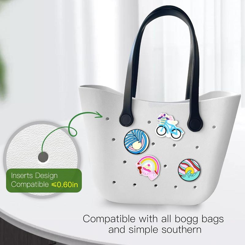 Mom Life Dog Summer Charms for Bogg Bag, PVC Rubber Totes Inserts Charms Accessories for Handbag Beach Tote Bag