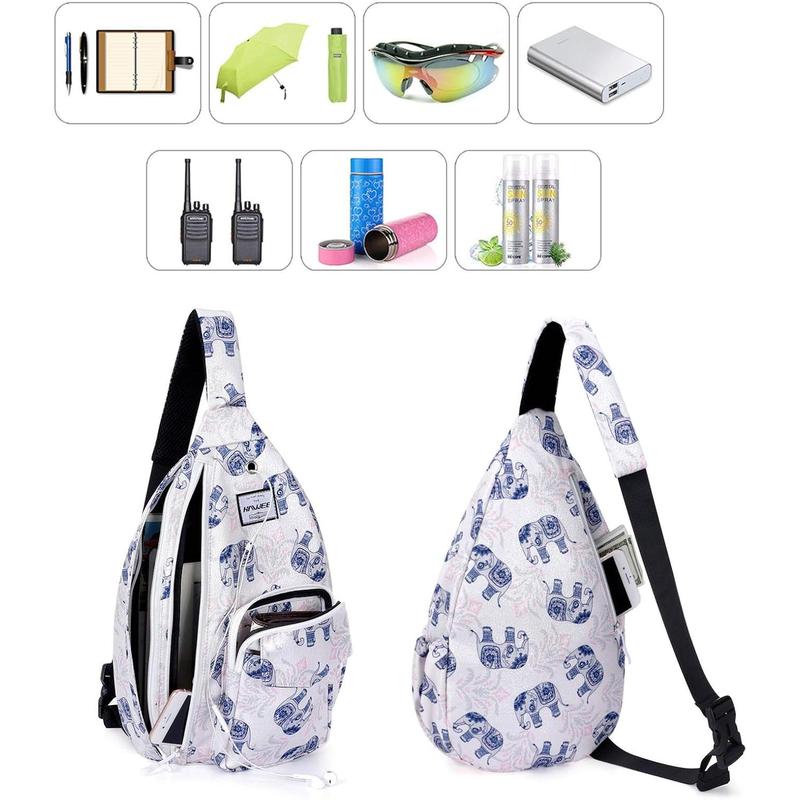 Hawee rope sling bag for women men casual cross body daypack backpack adjustable strap water repellent for travel sport