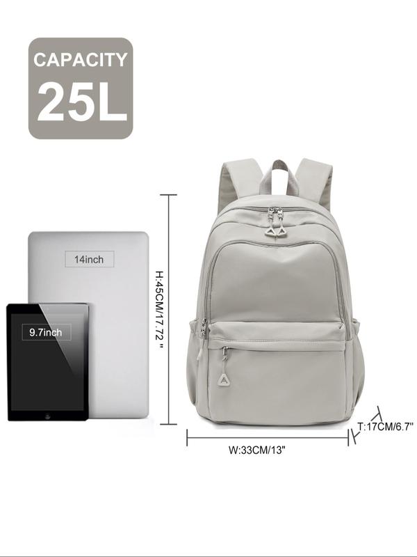 Casual Backpacks for School, Waterproof Zipper Backpack for Back To School, Large Capacity School Bag for Men & Women, Casual Trendy Versatile Commuting Bag, Fall Outfits, Fall Freshness