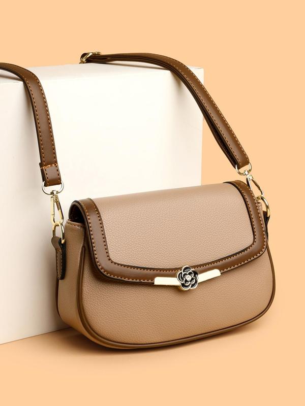 Women's Elegant Crossbody Bag, Fashionable PU Leather Shoulder Bag for Women & Girls, Casual Trendy Versatile High-quality Daily Commuting Bag