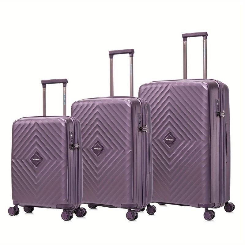 3-Piece Expandable Lightweight Spinner Luggage Set With 20 24 28 Inch, PP Material Suitcase