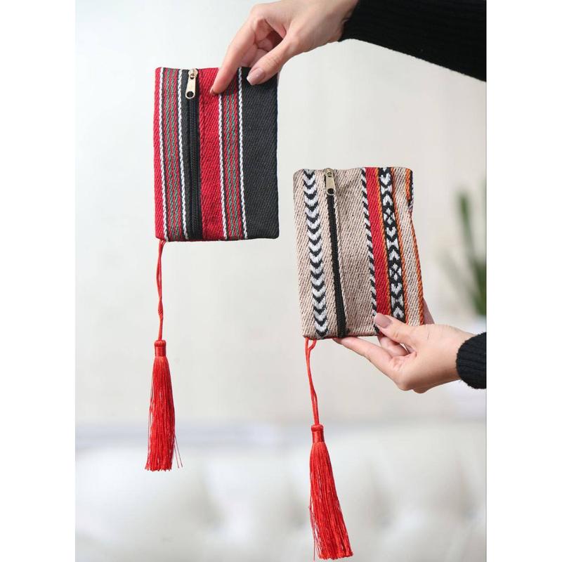 High-Quality	Chimayo Wool  Design Wallet – Authentic Palestinian Craftsmanship