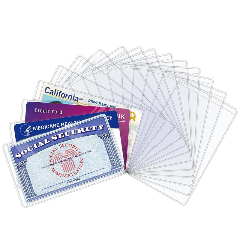 16 Pcs Social Security Card Protector Sleeves New Medicare Card Protector Sleeve Credit Card Holder,31 Mil Soft Clear Plastic Card Sleeves, Waterproof SSN Card Protector.