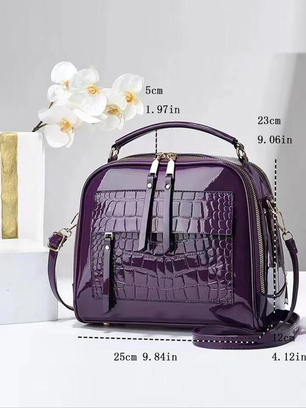 Fashionable Solid Color Handbag, Lightweight and Convenient Handbag for Women, Casual Trendy Versatile High-quality Daily Commuting Bag, Girl Fashionable Shopping Bag