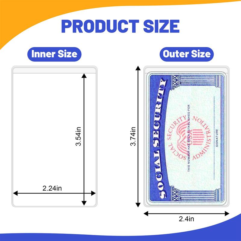 16 Pcs Social Security Card Protector Sleeves New Medicare Card Protector Sleeve Credit Card Holder,31 Mil Soft Clear Plastic Card Sleeves, Waterproof SSN Card Protector.