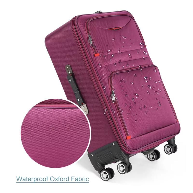 3PCS Softside Luggage w Lock Spinner Wheel Lightweight Expandable 20'' 24