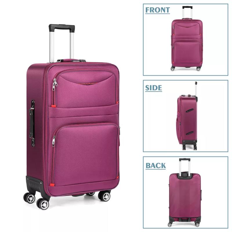 3PCS Softside Luggage w Lock Spinner Wheel Lightweight Expandable 20'' 24