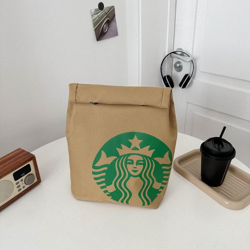 Classic retro Fashion Starbucks large capacity backpack interesting canvas backpack cute casual canvas bag crossbody bag