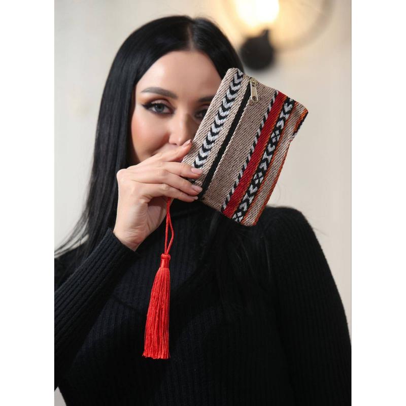 High-Quality	Chimayo Wool  Design Wallet – Authentic Palestinian Craftsmanship