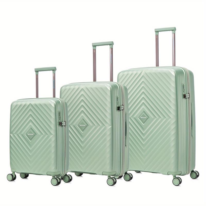 3-Piece Expandable Lightweight Spinner Luggage Set With 20 24 28 Inch, PP Material Suitcase