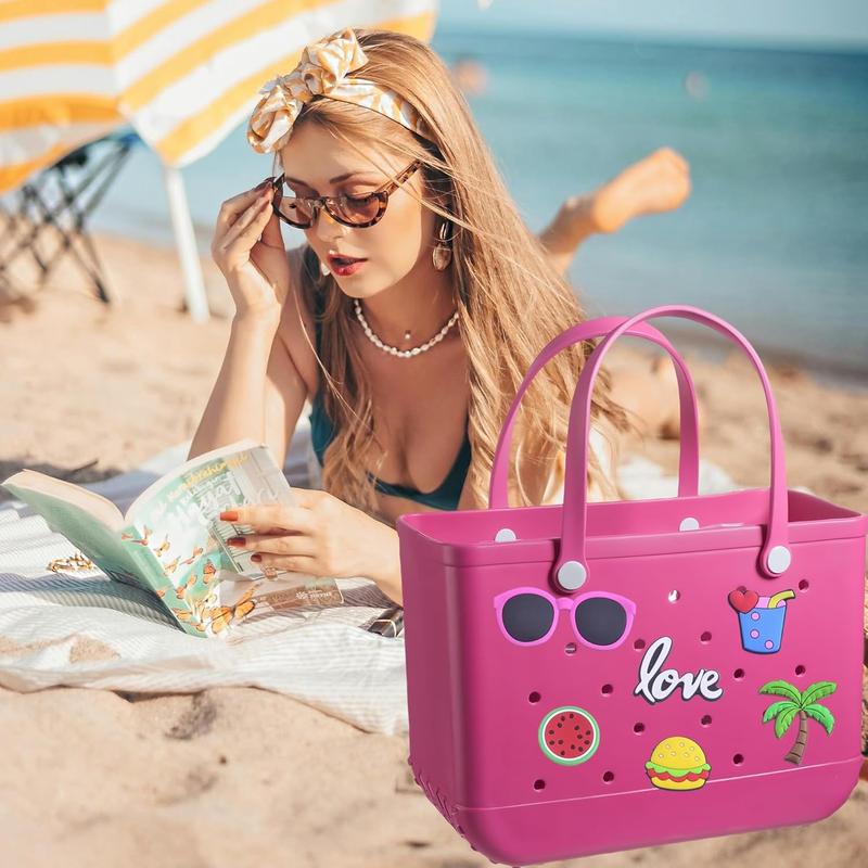 DIY Charms for Bogg Bag 30pcs Charms for Bogg Bag Accessories Letters Baseball Beach Charms for Bogg Bag Cute Decoration Bag Charms for Bogg Bag Rubber Tote Beach Bags