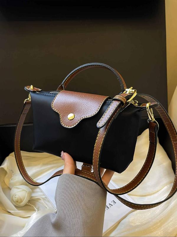 Women's Fashionable Color Block Shoulder Bag, 2024 New Style Casual Versatile Crossbody Bag for Daily Travel Work Commute, Trendy All-match Commuter Bag