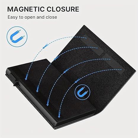 Mens Smart Wallet Card Holder: Leather, , Slim, Carbon Fiber, Minimalist - 9-14 Card Capacity | ID Window | Cash Slot (Black)|Triple fold