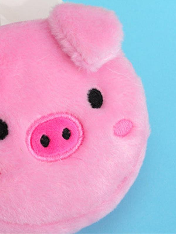 Cute Cartoon Piggy Shaped Design Plush Zipper Wallet, Fluffy Money Clip for Women & Girls, Casual Trendy Versatile High-quality Daily Bag for Birthday Gift