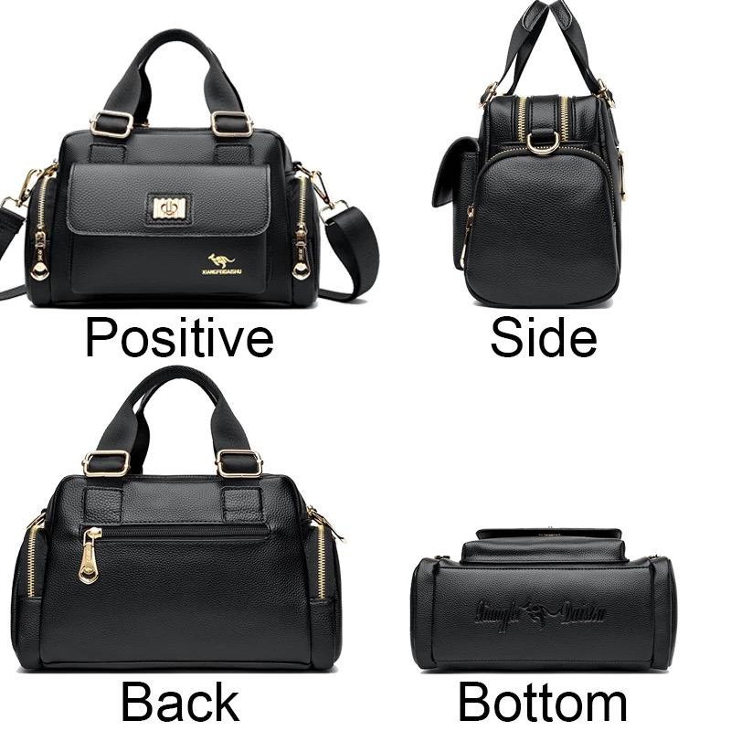 Satchel bag With Strap Sleek Street  High Quality Pu  Soft Leather Large Capacity Locomotive Main Satchel bag Women 2024 satchel bag Women's Positivity Tote Bag casual trendy versatile work bag