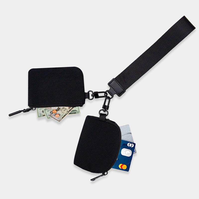 Mini Zip Around Wristlet keychain Wallet for Women Dual Pouch Wristlet Portable wallet Coin Purse Mini Women Coin Pocket