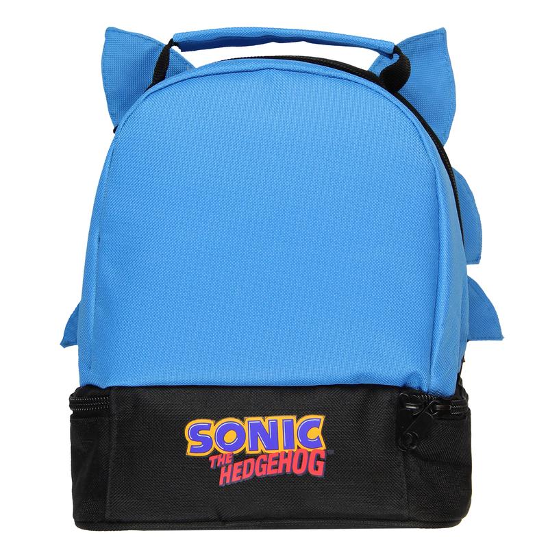 Sega Sonic the Hedgehog Lunch Bag Big Face Dual Compartment Lunch Box Kit