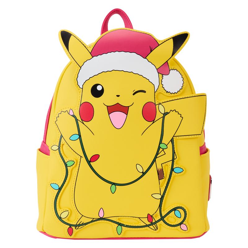 Pokemon Santa Pikachu Christmas Lights Light Up Mini Backpack