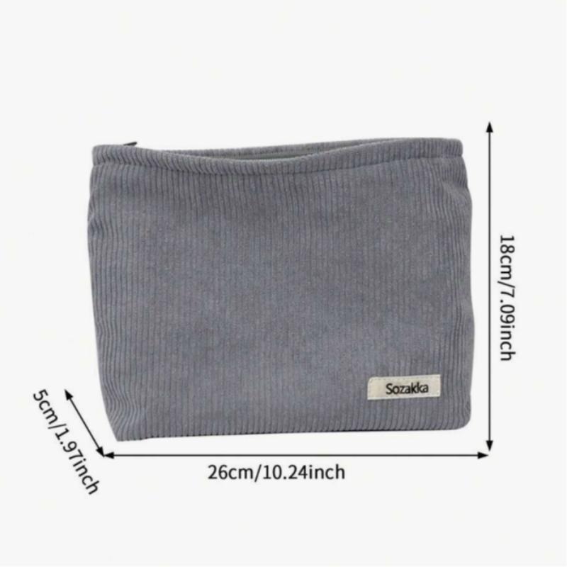 Corduroy Material Clutch Bag, Portable Makeup Bag, Solid Color Makeup Pouch, Skincare Bag, Toiletry Bag, Travel Essentials, Dorm Essentials