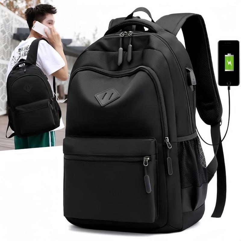 Waterproof and Hard-Wearing Unisex Backpack Simple College Student Large Capacity Computer Backpack Junior High School Men's Schoolbag