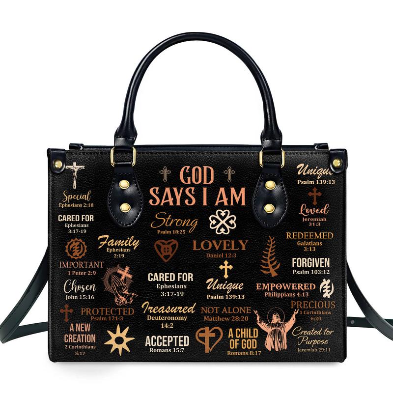 Sistabag God Says I Am Personalized Leather Handbag